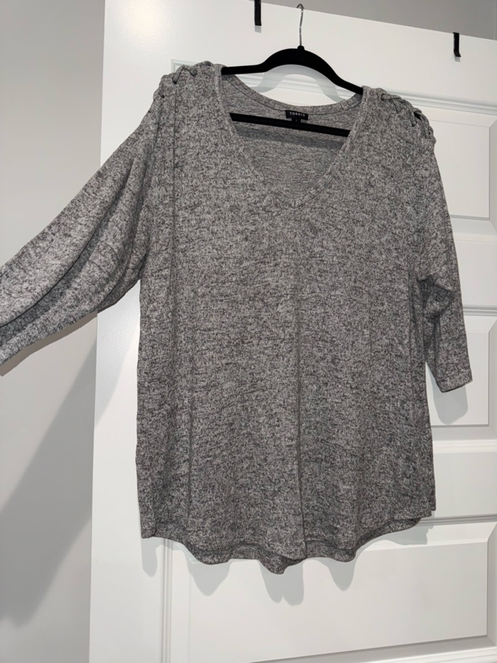 Torrid Heather Gray V-Neck Knit Top